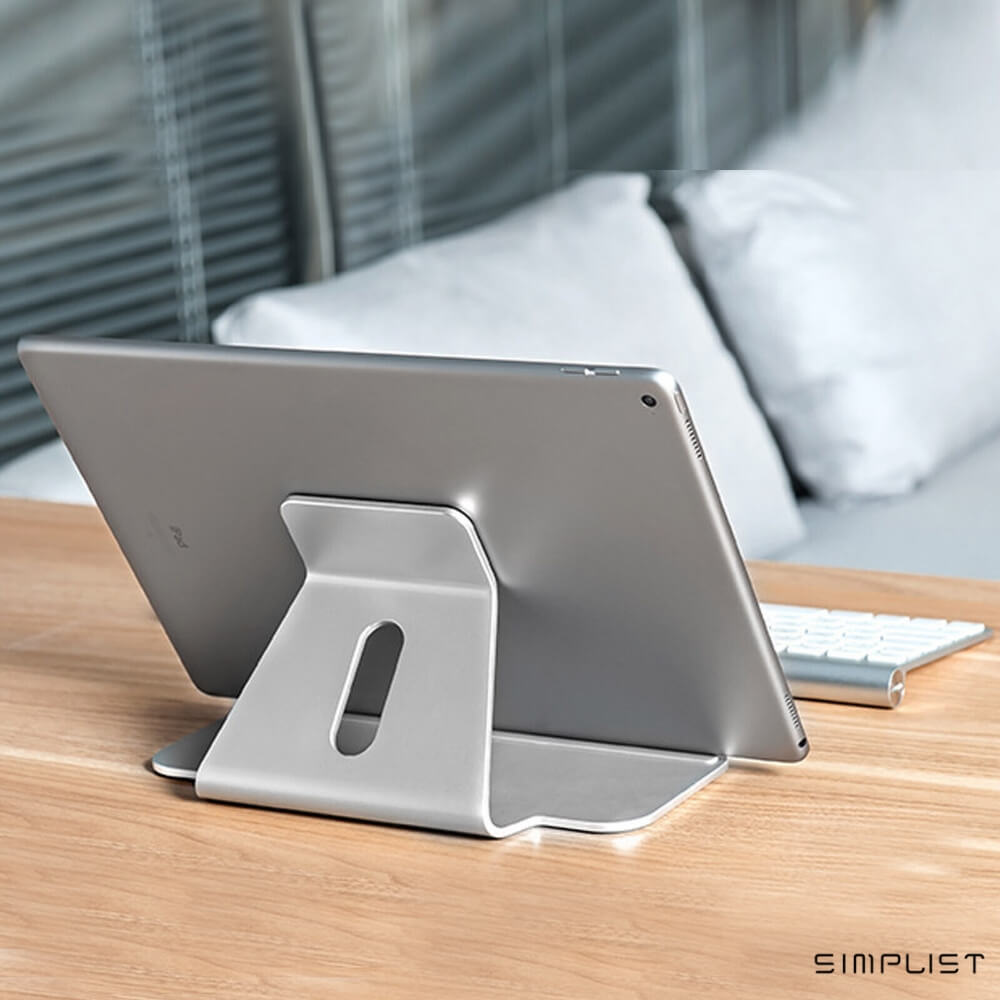 Simplist UPERGO Tablet/iPad Dock Stand - Aluminium Tablet Holder (Silver)