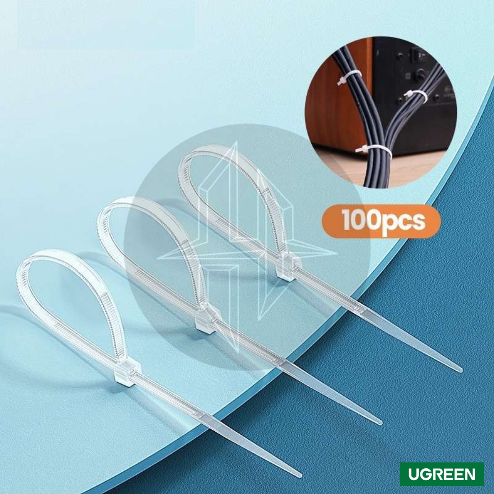 cable ties UGREEN Cable Zip Ties 150x2,5mm 100pcs/Bag White-80109