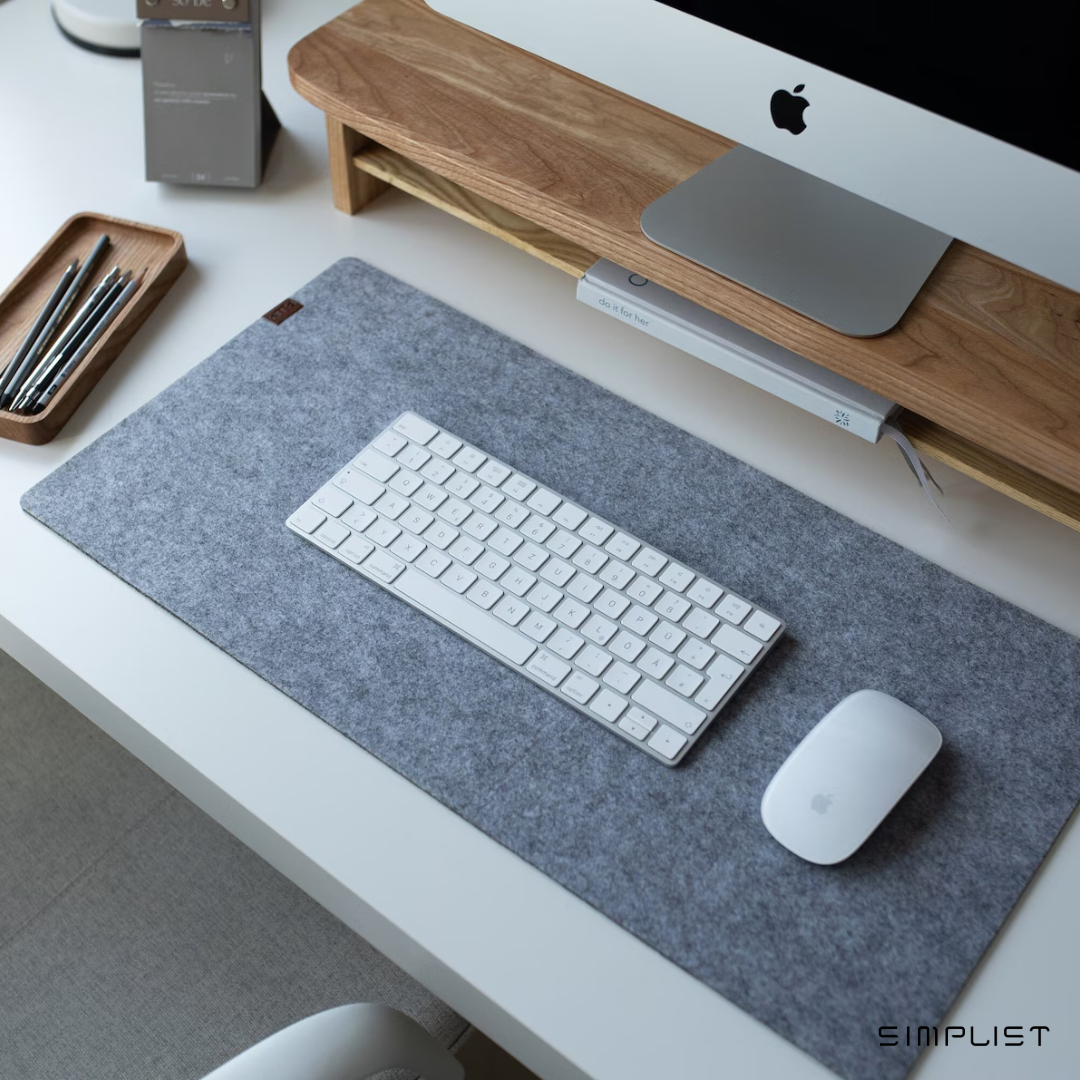 FeltGuard Pro Felt Desk Mat (80 x 30 CM) | Large Felt Mouse Pad and Keyboard Mat | Desk Protector for Office