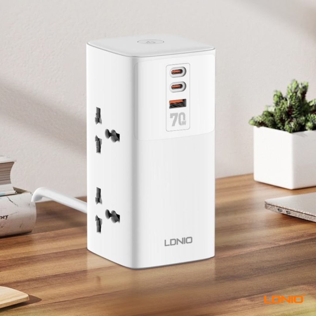 ldnio (1) LDNIO SC4383 - Tower Extension Power Socket (2500W with 70W USB)