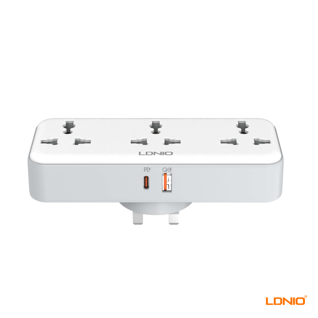 ldnio (3) lDNIO SC3317 - 1 to 3 Universal Power Socket (2500W)