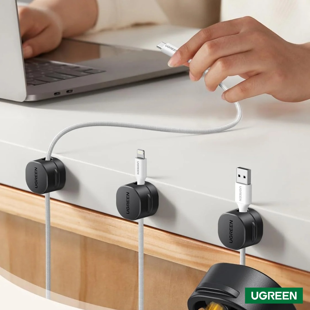 MI Brand (7) UGREEN Magnetic Cable Organizer Clips (Pack of 3)